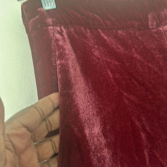 J. Crew Red Velvet Straight Leg Pants 6 - Picture 3 of 7